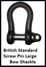 British standard screw pin large bow shackle